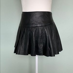 Leather mini skirt